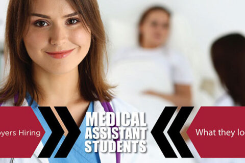 smiling girl with text medical assistant students