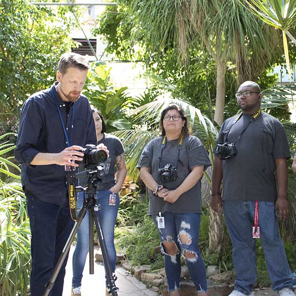 photography students and instructor