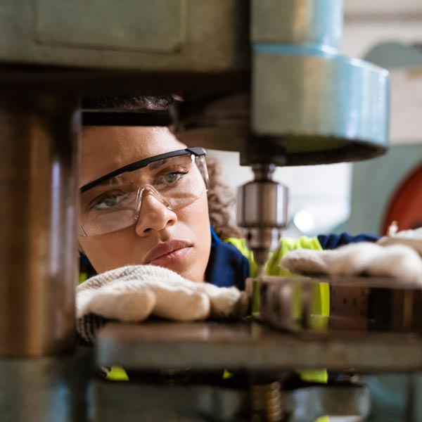 manufacturing students in the shop