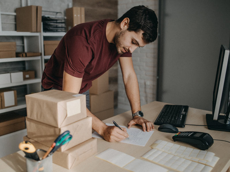 business man reviewing documents