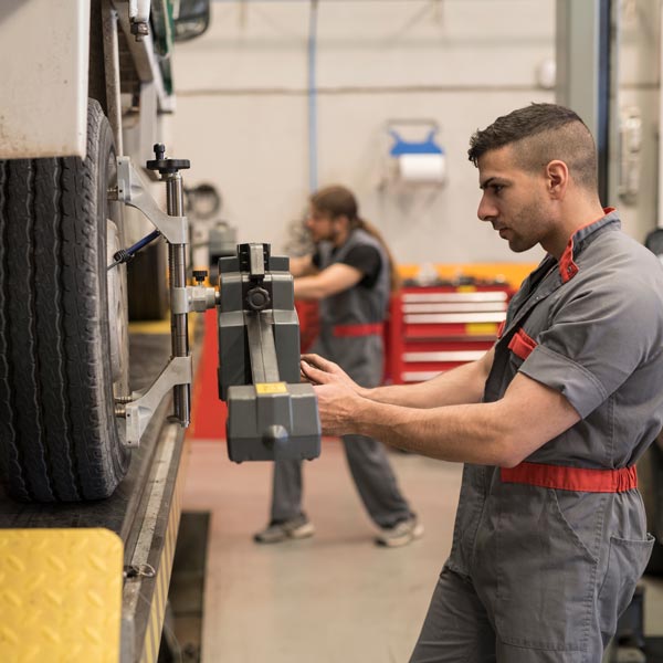 automotive students working in shop
