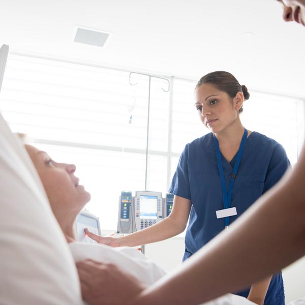 practical nurse with patient