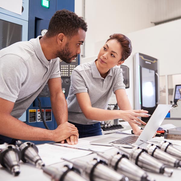 manufacturing students in the shop