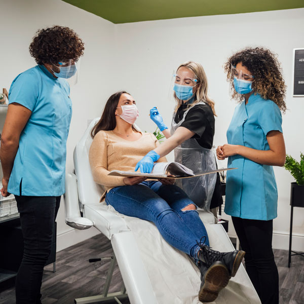 esthetician professionals working
