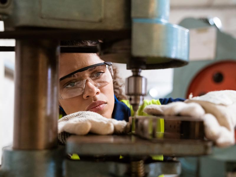 woman using drill